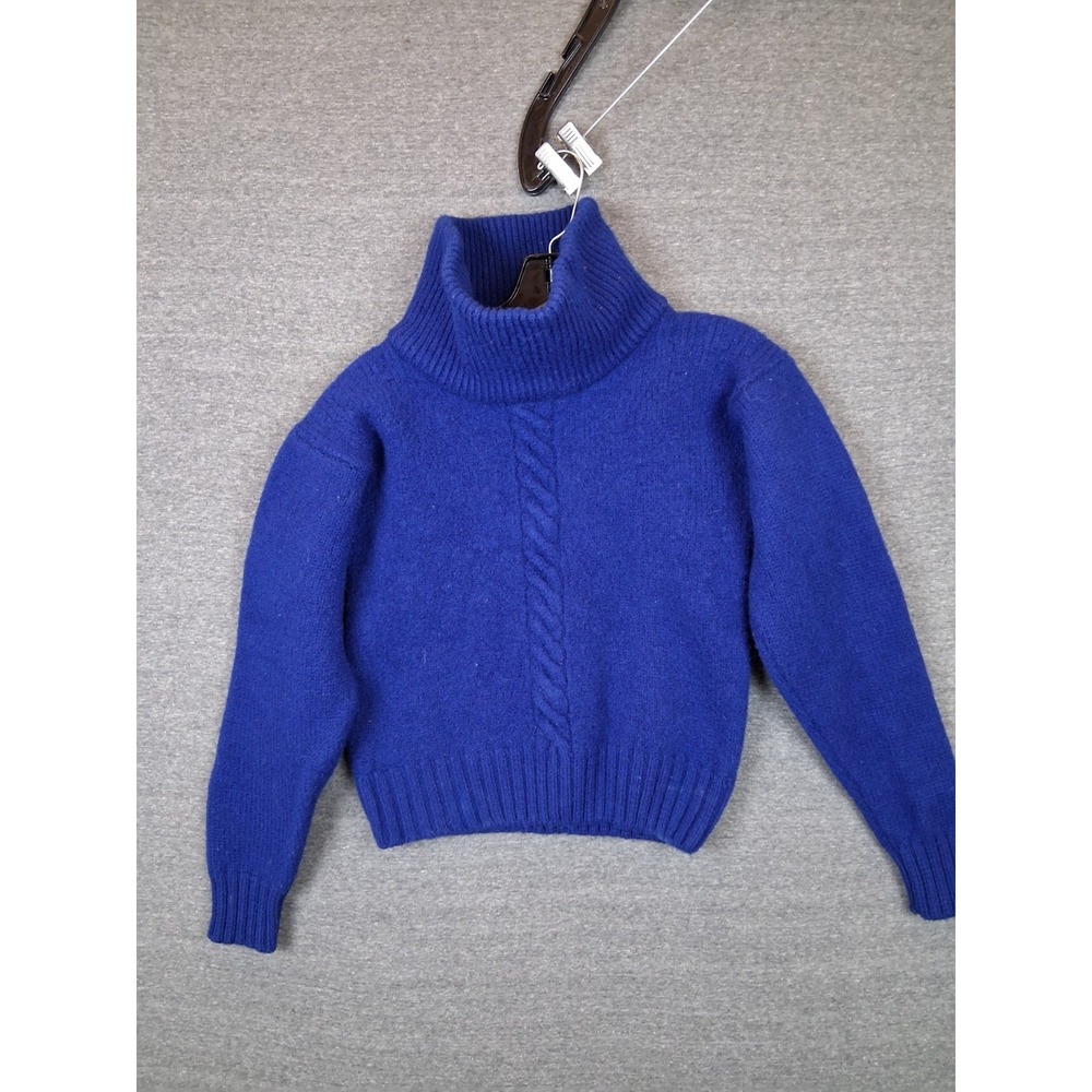 Yves Saint Laurent Boys Sweater Medium Royal Blue‎ 100% Wool Cozy Designer